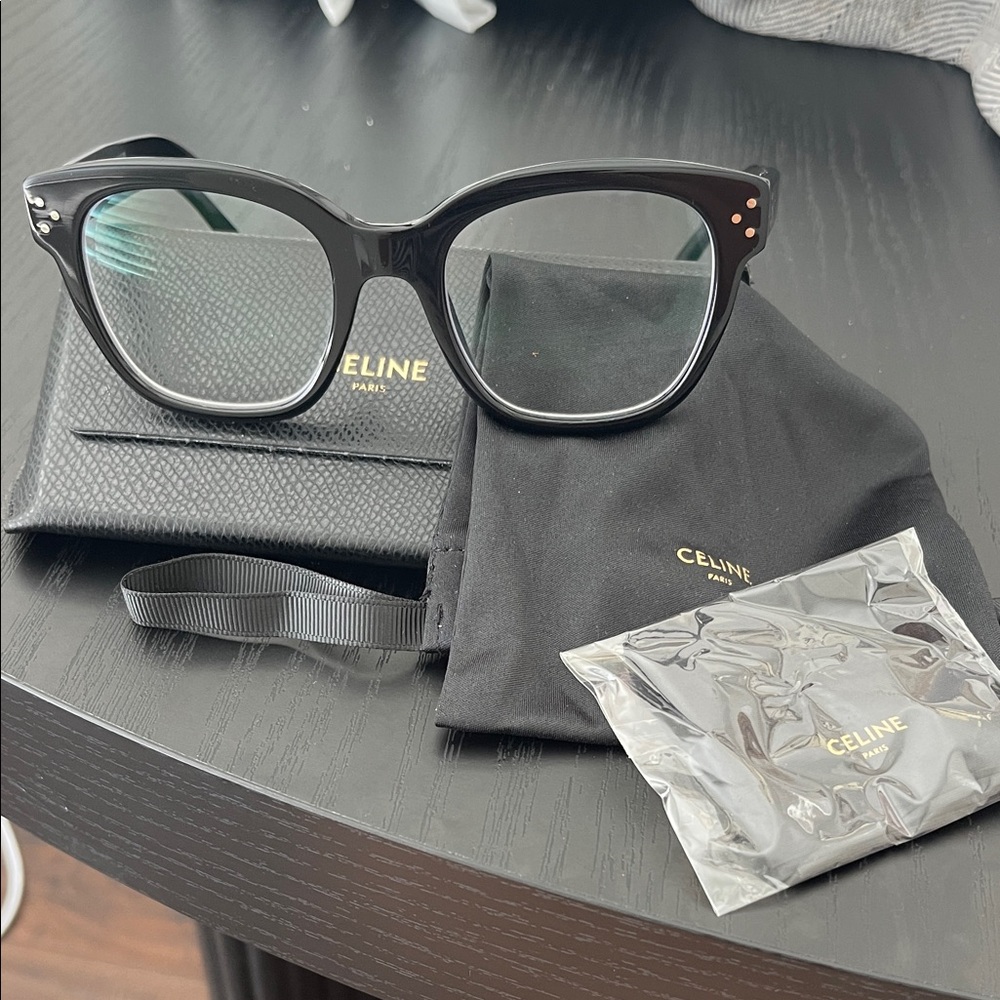 Celine Black Square Eyewear with Accessories